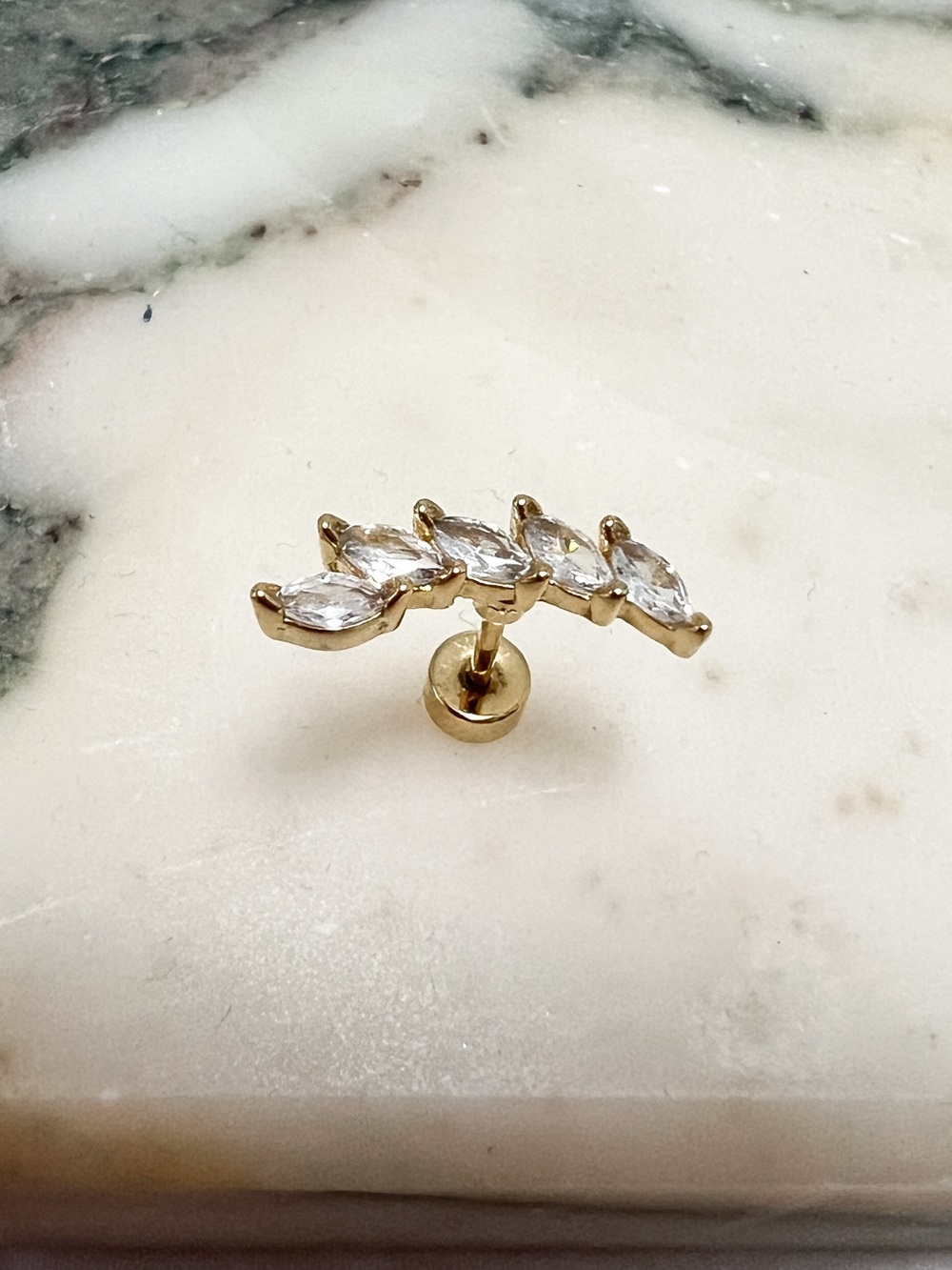Gold Piercing Jewellery - Cubic Zirconia